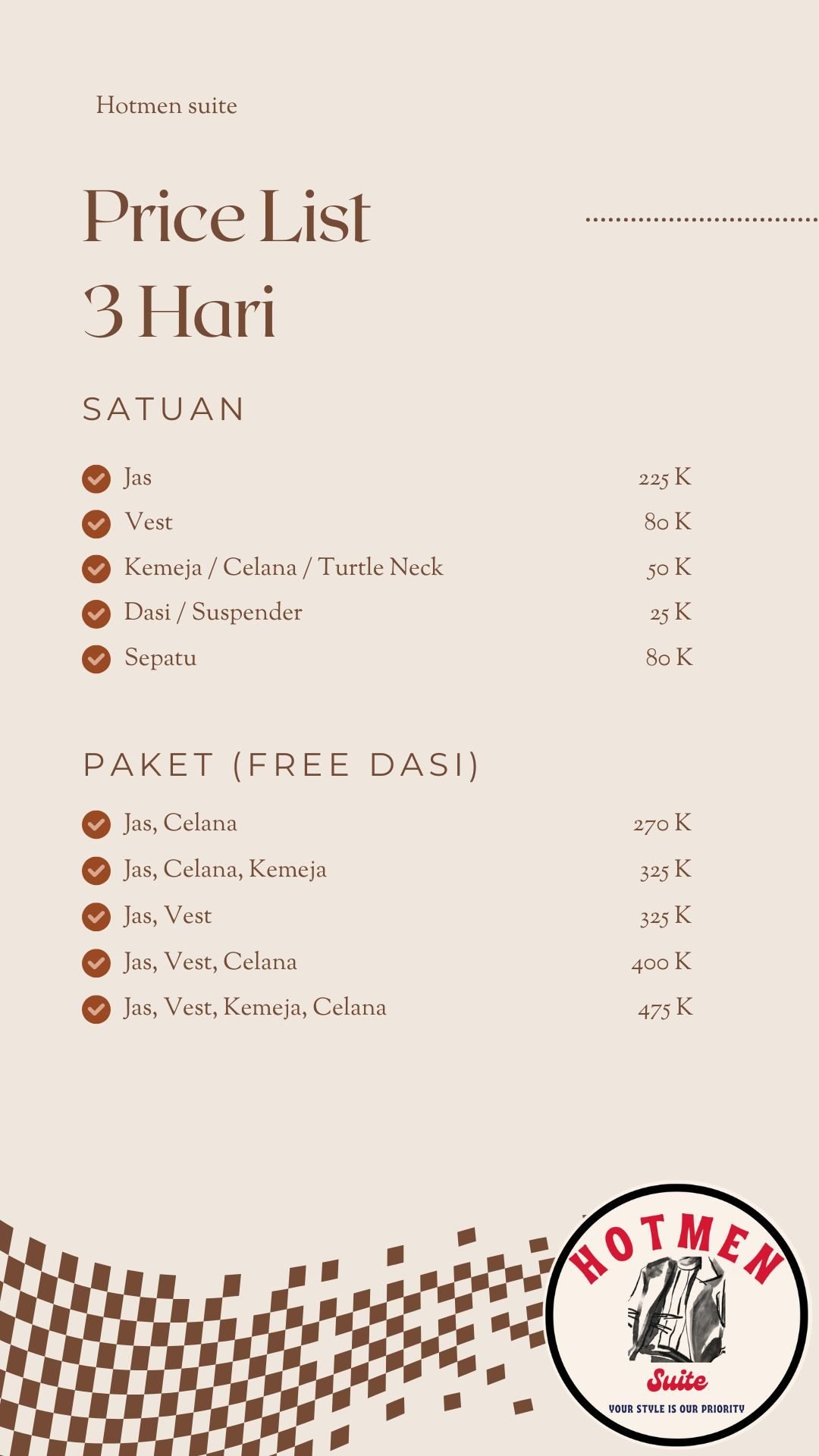 Harga Sewa Jas Jogja Hotmen Suite